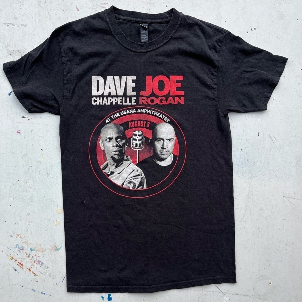 Women's Chappelle Rogan T-Shirt Black Spell-Out M Comedy JRE Chappelle Showβ Mic